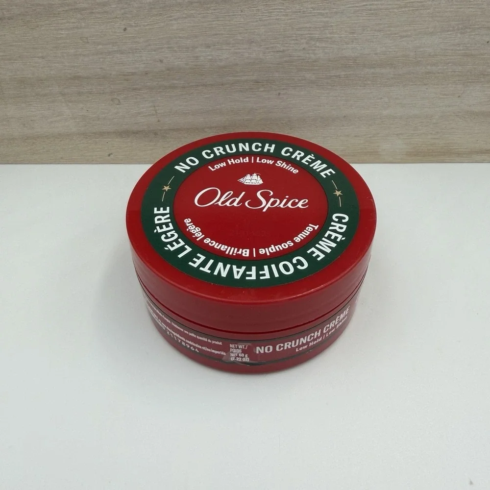 Old Spice No Crunch Creme Low Hold Low Shine Men's Hair Styling Cream 2.22 oz